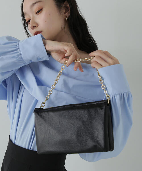 NATURAL BEAUTY BASIC（ナチュラルビューティーベーシック）の「◇ 【美人百花・Oggi掲載】Swallowポシェット（ショルダーバッグ・レディース・ブラック/シルバー/オフホワイト・ﾌﾘ-）」の15枚目の写真