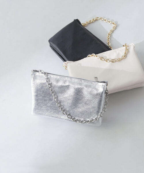 NATURAL BEAUTY BASIC（ナチュラルビューティーベーシック）の「◇ 【美人百花・Oggi掲載】Swallowポシェット（ショルダーバッグ・レディース・ブラック/シルバー/オフホワイト・ﾌﾘ-）」の18枚目の写真