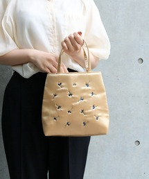 ACCOMMODE（アコモデ）の「サテンフラワーミニバッグ（ハンドバッグ）」