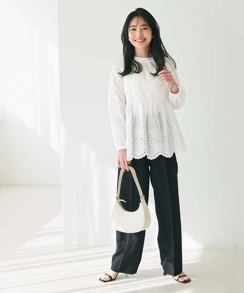 coca（coca）（コカ）の「刺繍カットワークブラウス（シャツ/ブラウス・レディース・ライトブルー/ホワイト・L/M）」の12枚目の写真