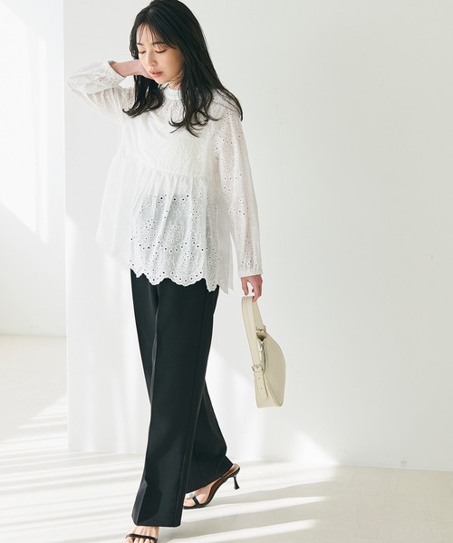 coca（coca）（コカ）の「刺繍カットワークブラウス（シャツ/ブラウス・レディース・ライトブルー/ホワイト・L/M）」の10枚目の写真