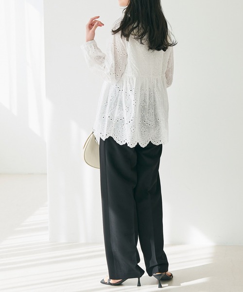 coca（coca）（コカ）の「刺繍カットワークブラウス（シャツ/ブラウス・レディース・ライトブルー/ホワイト・L/M）」の8枚目の写真