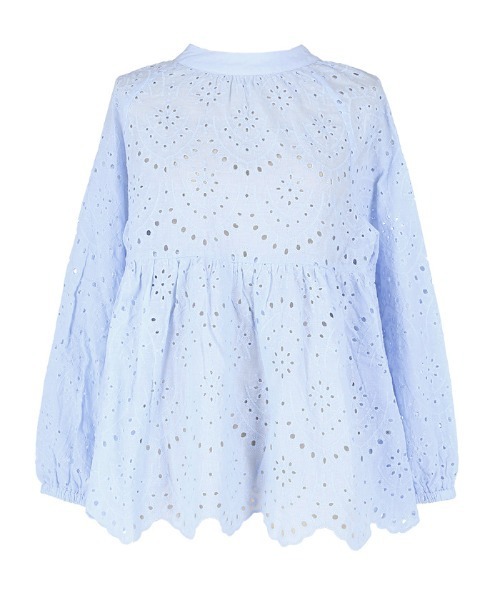 coca（coca）（コカ）の「刺繍カットワークブラウス（シャツ/ブラウス・レディース・ライトブルー/ホワイト・L/M）」の14枚目の写真