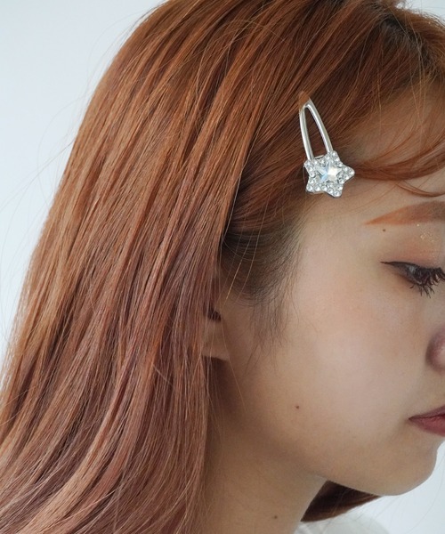 ヘアアクセサリー portray barrette silver Port / ポート 】 メタリック モチーフ ヘアクリップ_（バレッタ
