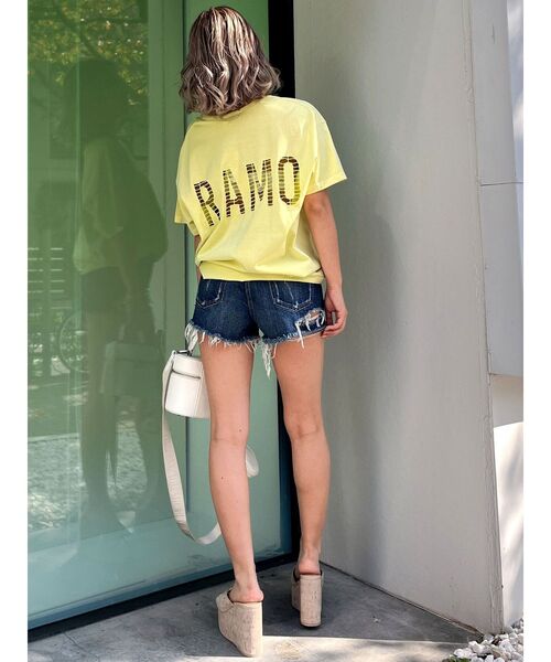 GYDA(ジェイダ)の「RAMOメッシュ VネックTシャツ(Tシャツ/カットソー・レディース・チャコールグレー/オフホワイト/その他1/イエロー・FREE)」の20枚目の写真