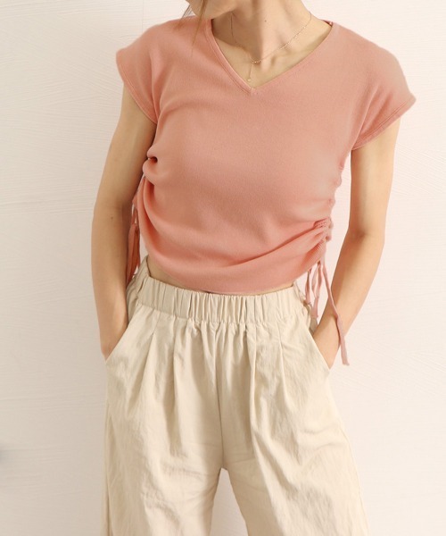 Miniministore(ミニミニストア)の「サマーニット ボーダー柄 レディース夏服(Tシャツ/カットソー・レディース・ブラック/ブラック×ホワイト/ホワイト/ベージュ×ブラック/ベージュ・FREE)」の19枚目の写真