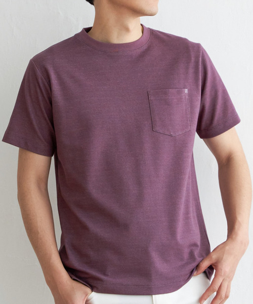 ikka（イッカ）の「ライトダンボールダブルフェイスTシャツ（Tシャツ/カットソー・メンズ・ホワイト/ブラック/ミント/ネイビー/パープル/ベージュ・S/M/L/XL）」の6枚目の写真