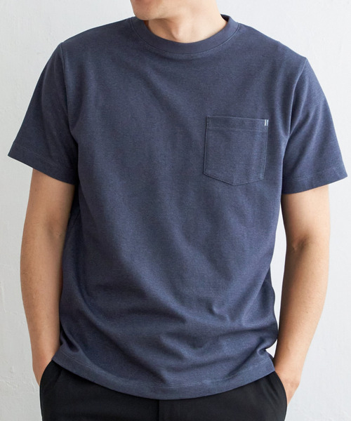 ikka（イッカ）の「ライトダンボールダブルフェイスTシャツ（Tシャツ/カットソー・メンズ・ホワイト/ブラック/ミント/ネイビー/パープル/ベージュ・S/M/L/XL）」の5枚目の写真