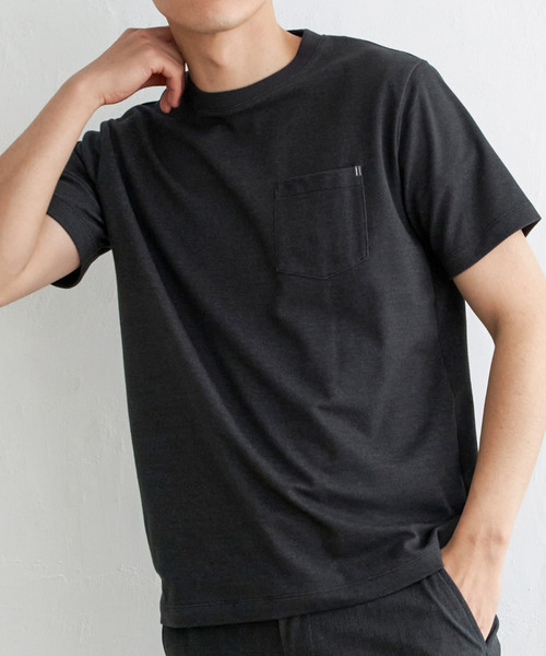 ikka（イッカ）の「ライトダンボールダブルフェイスTシャツ（Tシャツ/カットソー・メンズ・ホワイト/ブラック/ミント/ネイビー/パープル/ベージュ・S/M/L/XL）」の2枚目の写真