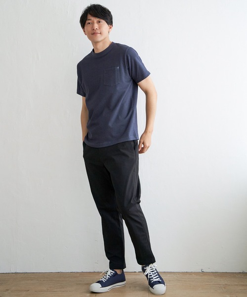 ikka（イッカ）の「ライトダンボールダブルフェイスTシャツ（Tシャツ/カットソー・メンズ・ホワイト/ブラック/ミント/ネイビー/パープル/ベージュ・S/M/L/XL）」の15枚目の写真