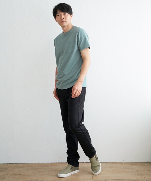 ikka（イッカ）の「ライトダンボールダブルフェイスTシャツ（Tシャツ/カットソー・メンズ・ホワイト/ブラック/ミント/ネイビー/パープル/ベージュ・S/M/L/XL）」の14枚目の写真