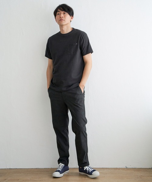 ikka（イッカ）の「ライトダンボールダブルフェイスTシャツ（Tシャツ/カットソー・メンズ・ホワイト/ブラック/ミント/ネイビー/パープル/ベージュ・S/M/L/XL）」の10枚目の写真