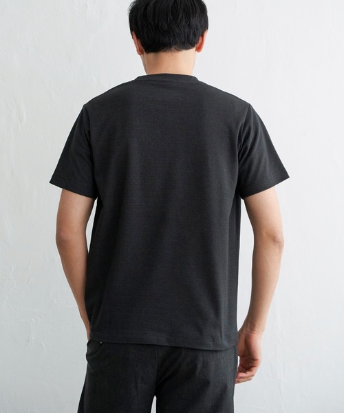 ikka（イッカ）の「ライトダンボールダブルフェイスTシャツ（Tシャツ/カットソー・メンズ・ホワイト/ブラック/ミント/ネイビー/パープル/ベージュ・S/M/L/XL）」の20枚目の写真