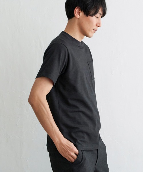 ikka（イッカ）の「ライトダンボールダブルフェイスTシャツ（Tシャツ/カットソー・メンズ・ホワイト/ブラック/ミント/ネイビー/パープル/ベージュ・S/M/L/XL）」の21枚目の写真