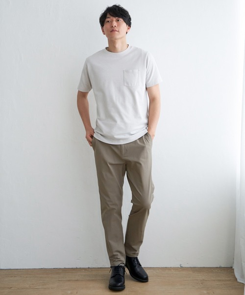 ikka（イッカ）の「ライトダンボールダブルフェイスTシャツ（Tシャツ/カットソー・メンズ・ホワイト/ブラック/ミント/ネイビー/パープル/ベージュ・S/M/L/XL）」の7枚目の写真