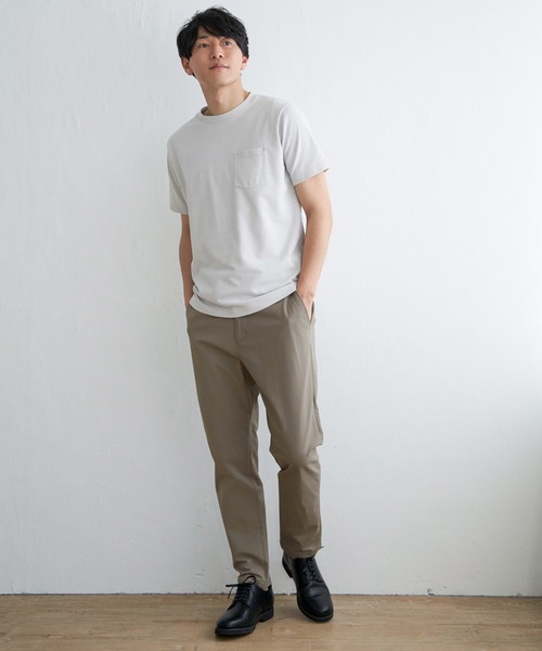 ikka（イッカ）の「ライトダンボールダブルフェイスTシャツ（Tシャツ/カットソー・メンズ・ホワイト/ブラック/ミント/ネイビー/パープル/ベージュ・S/M/L/XL）」の8枚目の写真