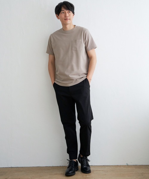 ikka（イッカ）の「ライトダンボールダブルフェイスTシャツ（Tシャツ/カットソー・メンズ・ホワイト/ブラック/ミント/ネイビー/パープル/ベージュ・S/M/L/XL）」の11枚目の写真