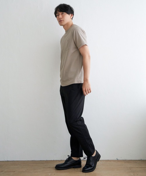 ikka（イッカ）の「ライトダンボールダブルフェイスTシャツ（Tシャツ/カットソー・メンズ・ホワイト/ブラック/ミント/ネイビー/パープル/ベージュ・S/M/L/XL）」の12枚目の写真