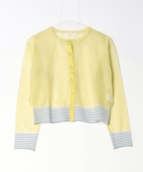 JETSET SOLO PLUS （ジェットセットソロプラス）の「オーガンジーヤーンボーダーコンビカーディガン（カーディガン/ボレロ・レディース・イエロー・FREE）」の11枚目の写真