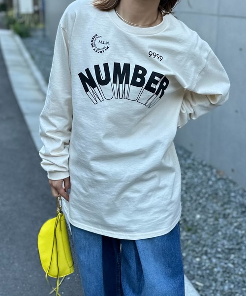 mi via loca(ミヴィアロカ)の「GILDAN ナンバーロゴロンT 【PT NO. MVL027 ※2A】(Tシャツ/カットソー・レディース・オフホワイト/ナチュラル/ブラック/オートミール/ホワイト系その他・MEDIUM/X-LARGE)」の16枚目の写真