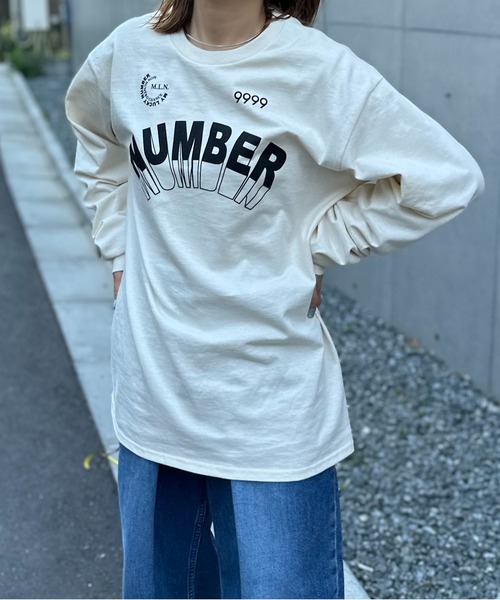 mi via loca(ミヴィアロカ)の「GILDAN ナンバーロゴロンT 【PT NO. MVL027 ※2A】(Tシャツ/カットソー・レディース・オフホワイト/ナチュラル/ブラック/オートミール/ホワイト系その他・MEDIUM/X-LARGE)」の17枚目の写真