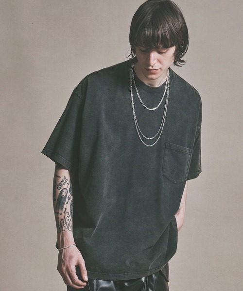 MSML(エムエスエムエル)の「OVERSIZED DAMAGE LOGO T SHIRT / オーバーサイズ ダメージ ロゴ Tシャツ(Tシャツ/カットソー・メンズ・ブラック/グリーン/パープル・M/L)」の4枚目の写真