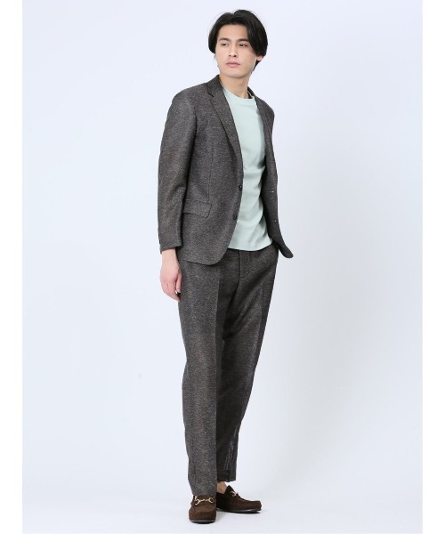 TAKA-Q（タカキュー）の「タカキュー TechLinen ノータック ビジネスパンツ 茶(セットアップ可能)（スーツパンツ・メンズ・ブラウン・S/MEDIUM/LARGE/X-LARGE/3L）」の12枚目の写真