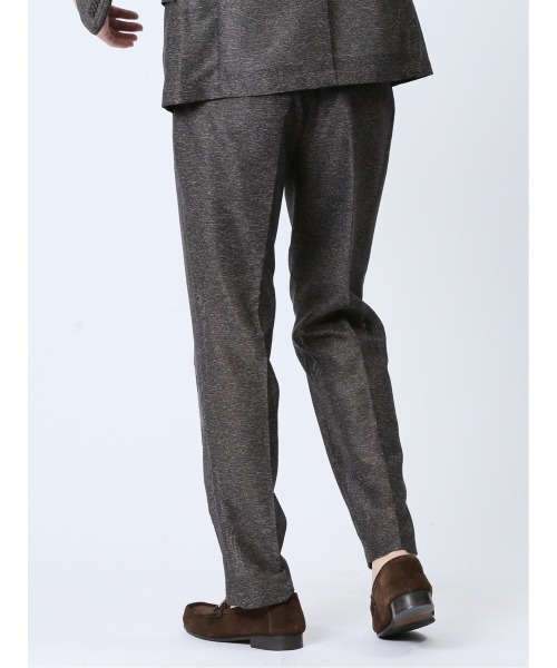 TAKA-Q（タカキュー）の「タカキュー TechLinen ノータック ビジネスパンツ 茶(セットアップ可能)（スーツパンツ・メンズ・ブラウン・S/MEDIUM/LARGE/X-LARGE/3L）」の4枚目の写真