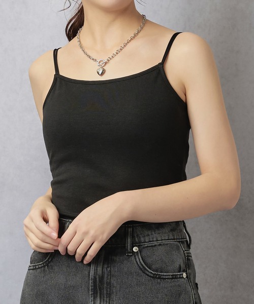 Lull（ルル）の「【Lull / ルル】ダブルストラップインナーキャミ（キャミソール・レディース・ブラック/キナリ/ベージュ/チャコール・ONESIZE）」の3枚目の写真