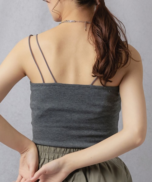 Lull（ルル）の「【Lull / ルル】ダブルストラップインナーキャミ（キャミソール・レディース・ブラック/キナリ/ベージュ/チャコール・ONESIZE）」の10枚目の写真