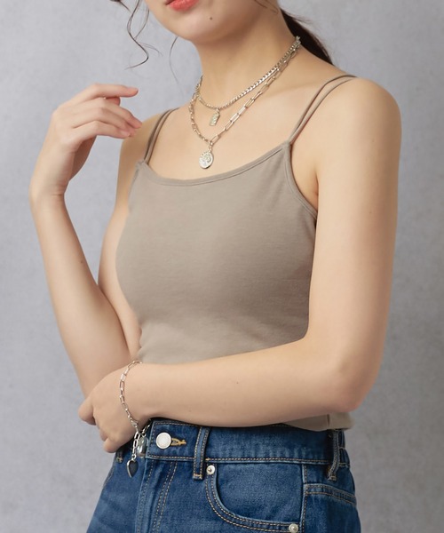 Lull（ルル）の「【Lull / ルル】ダブルストラップインナーキャミ（キャミソール・レディース・ブラック/キナリ/ベージュ/チャコール・ONESIZE）」の12枚目の写真