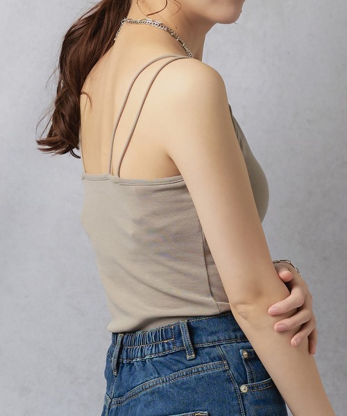 Lull（ルル）の「【Lull / ルル】ダブルストラップインナーキャミ（キャミソール・レディース・ブラック/キナリ/ベージュ/チャコール・ONESIZE）」の13枚目の写真