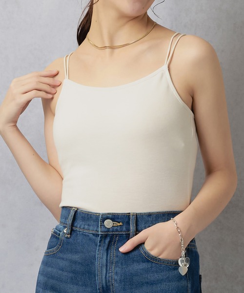 Lull（ルル）の「【Lull / ルル】ダブルストラップインナーキャミ（キャミソール・レディース・ブラック/キナリ/ベージュ/チャコール・ONESIZE）」の21枚目の写真