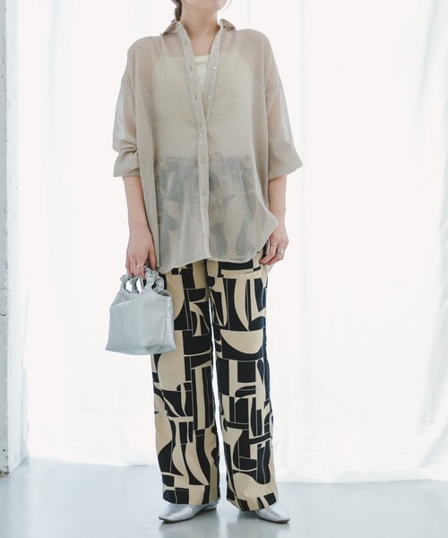 ITEMS URBANRESEARCH（アイテムズ アーバンリサーチ）の「『接触冷感』ヨウリュウシアービッグシャツ（シャツ/ブラウス・レディース・ブラック/ライトブルー/オフホワイト/ミント・FREE）」の14枚目の写真