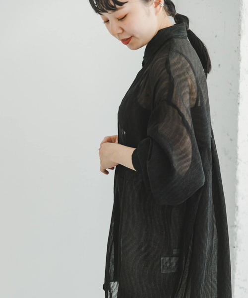ITEMS URBANRESEARCH（アイテムズ アーバンリサーチ）の「『接触冷感』ヨウリュウシアービッグシャツ（シャツ/ブラウス・レディース・ブラック/ライトブルー/オフホワイト/ミント・FREE）」の16枚目の写真