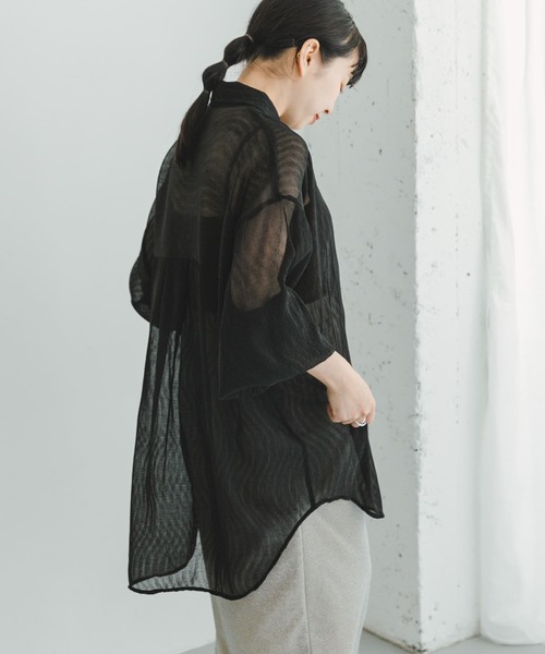 ITEMS URBANRESEARCH（アイテムズ アーバンリサーチ）の「『接触冷感』ヨウリュウシアービッグシャツ（シャツ/ブラウス・レディース・ブラック/ライトブルー/オフホワイト/ミント・FREE）」の18枚目の写真