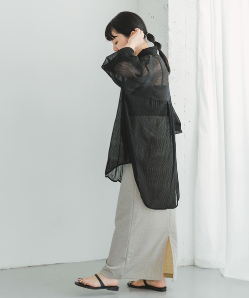 ITEMS URBANRESEARCH（アイテムズ アーバンリサーチ）の「『接触冷感』ヨウリュウシアービッグシャツ（シャツ/ブラウス・レディース・ブラック/ライトブルー/オフホワイト/ミント・FREE）」の22枚目の写真