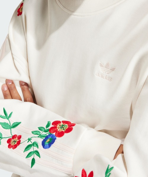 adidas(アディダス)の「フローラルグラフィック スウェット / アディダスオリジナルス adidas Originals(スウェット・レディース・ホワイト/グリーン・MEDIUM/LARGE/XX-LARGE/SMALL/X-LARGE/X-SMALL)」の10枚目の写真