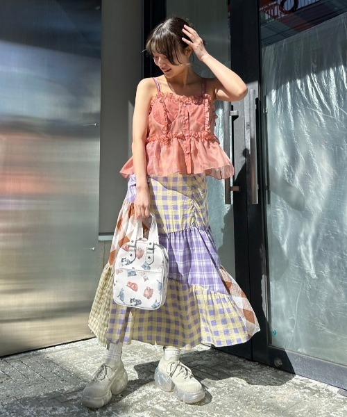 Candy Stripper（キャンディストリッパー）の「PATCHWORK CAMISOLE ワンピース（ワンピース・レディース・ブラック/ライトブルー/ブラウン・2）」の19枚目の写真