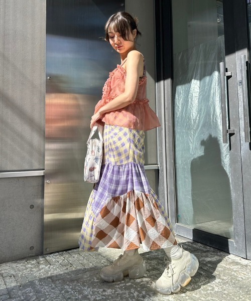 Candy Stripper（キャンディストリッパー）の「PATCHWORK CAMISOLE ワンピース（ワンピース・レディース・ブラック/ライトブルー/ブラウン・2）」の22枚目の写真