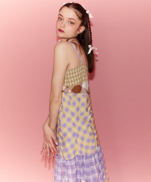 Candy Stripper（キャンディストリッパー）の「PATCHWORK CAMISOLE ワンピース（ワンピース・レディース・ブラック/ライトブルー/ブラウン・2）」の10枚目の写真