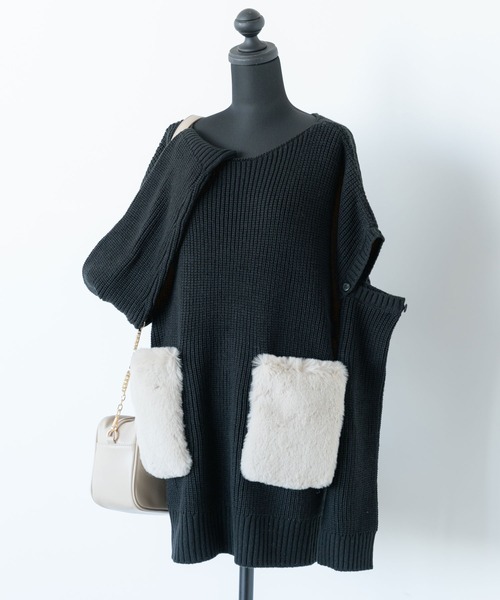 DearMyLoveMillor（ディアマイラブミラー）の「Chatonニットワンピース（ワンピース・レディース・ホワイト/ベビーピンク/ブラック・FREE）」の22枚目の写真