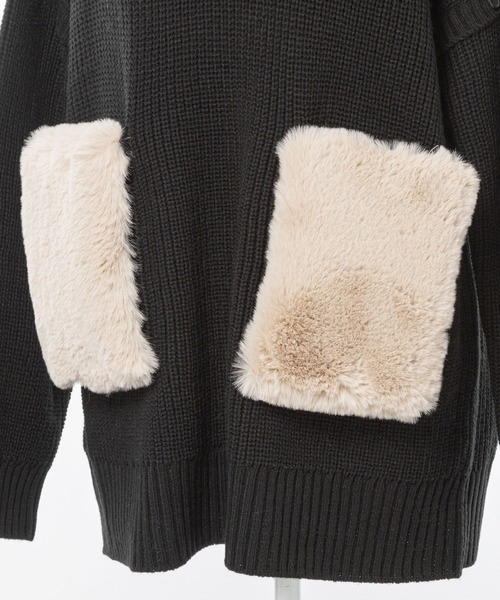 DearMyLoveMillor（ディアマイラブミラー）の「Chatonニットワンピース（ワンピース・レディース・ホワイト/ベビーピンク/ブラック・FREE）」の9枚目の写真