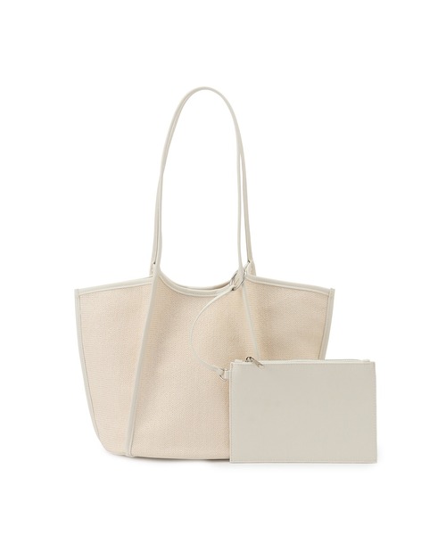 SALON adam et rope'（サロン アダム エ ロペ）の「ミニポーチセット雑材トートバック（トートバッグ・レディース・オフホワイト/ブラック系その他・FREE）」の14枚目の写真