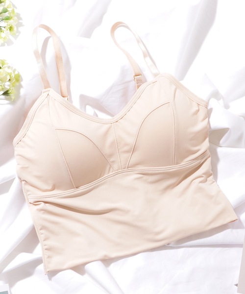 Lace Ladies(レースレディース)の「ソリッドカラー Uバック コンパクト カップ付き キャミソール(キャミソール・レディース・グレー/ブラック/ホワイト/ベージュ・FREE)」の4枚目の写真