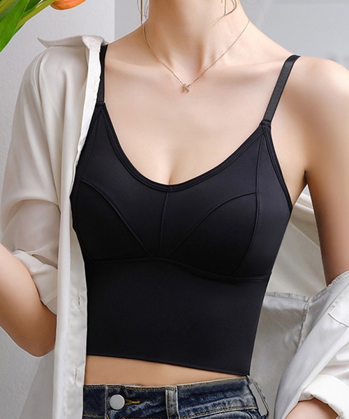 Lace Ladies(レースレディース)の「ソリッドカラー Uバック コンパクト カップ付き キャミソール(キャミソール・レディース・グレー/ブラック/ホワイト/ベージュ・FREE)」の5枚目の写真