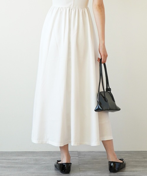 gossip！ロサンゼルス（ゴシップロサンゼルス）の「ウエストギャザー ノースリーブワンピース（ワンピース・レディース・ブラック/ホワイト・FREE）」の14枚目の写真