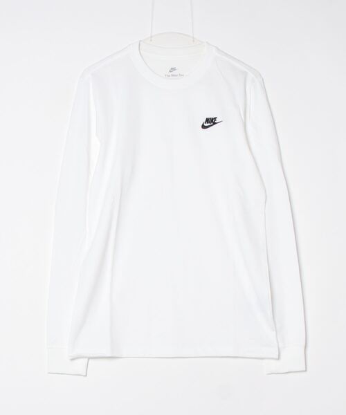 NIKE（ナイキ）の「ナイキ NIKE ナイキ クラブ L/S Tシャツ（Tシャツ/カットソー・メンズ・ホワイト/ブラック・S/M/L/LL/3L）」の2枚目の写真