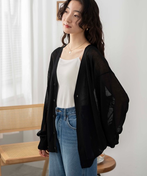 WEGO(ウィゴー)の「WEGO/シアーカーディガン(カーディガン/ボレロ・メンズ・グレー/ブラック・MEDIUM/LARGE)」の19枚目の写真