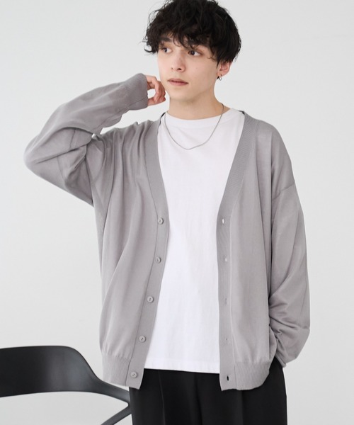 WEGO(ウィゴー)の「WEGO/シアーカーディガン(カーディガン/ボレロ・メンズ・グレー/ブラック・MEDIUM/LARGE)」の22枚目の写真